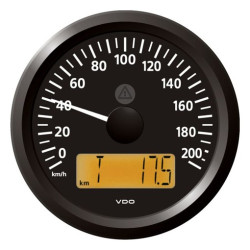 A2C59512370 Veratron ViewLine Speedometer 200 Km/h Black 85mm