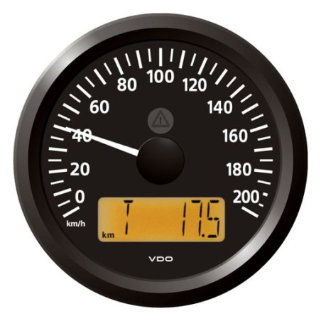 A2C59512370 Veratron ViewLine Speedometer 200 Km/h Black 85mm