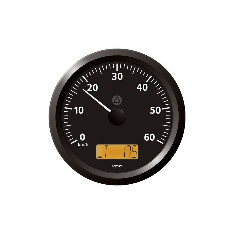 VDO ViewLine Snelheidsmeter 60 Km/h Zwart 110mm VDO ViewLine Snelheidsmeter 60 Km/h Zwart 110mm