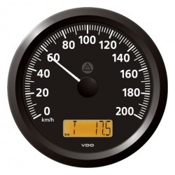 VDO ViewLine Speedometer 200 Km/h Black 110mm