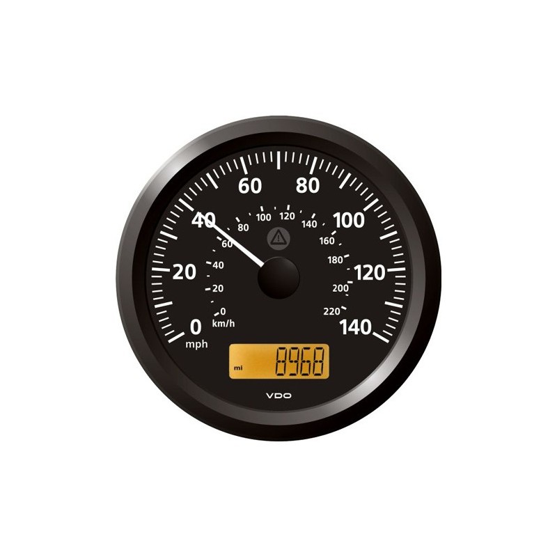 VDO ViewLine Snelheidsmeter 140 Mph Zwart 110mm VDO ViewLine Snelheidsmeter 140 Mph Zwart 110mm