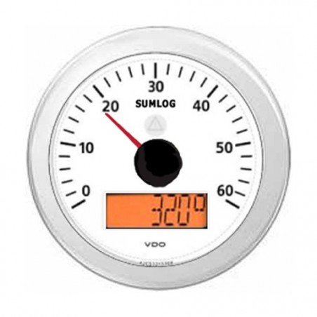 VDO ViewLine Sumlog & Kompas 60mph Wit 85mm VDO ViewLine Sumlog & Kompas 60mph Wit 85mm