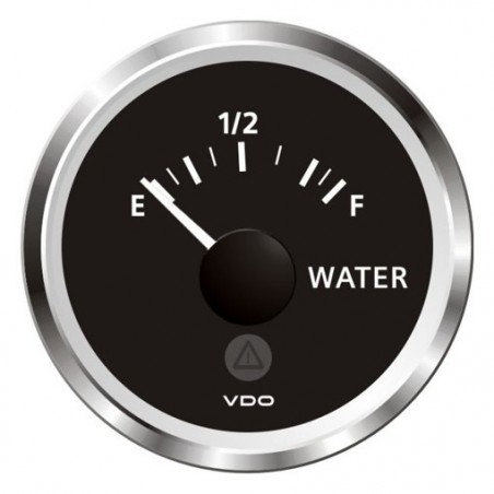 VDO ViewLine Drinkwaterniveau 3-180 Ohm Zwart 52mm VDO ViewLine Drinkwaterniveau 3-180 Ohm Zwart 52mm