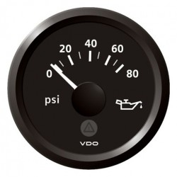 VDO ViewLine Motor Öldruck 80PSI Schwarz 52mm