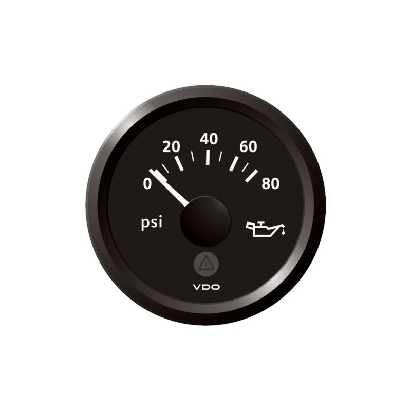 A2C59514134 Veratron ViewLine Engine Oil Pressure 80PSI Black 52mm