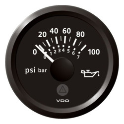A2C59514109 Veratron ViewLine Engine Oil Pressure 100PSI Black 52mm