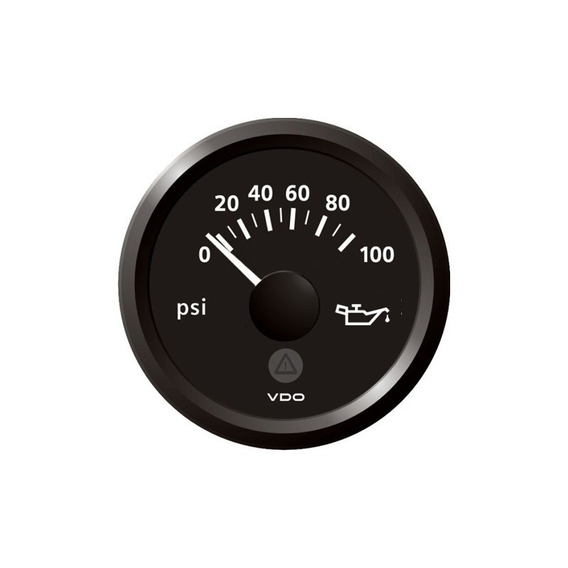 VDO ViewLine Motoroliedruk 100PSI Zwart 52mm VDO ViewLine Motoroliedruk 100PSI Zwart 52mm