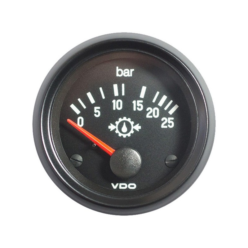 VDO Cockpit International Getriebe Öldruck 25Bar 52mm 12V