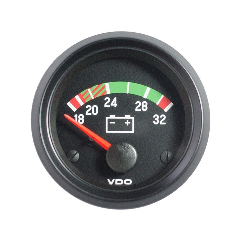 Vdo voltmètre toro 332-304-006-012 24v 24 volts 52mm Chrome Noir ou Or 