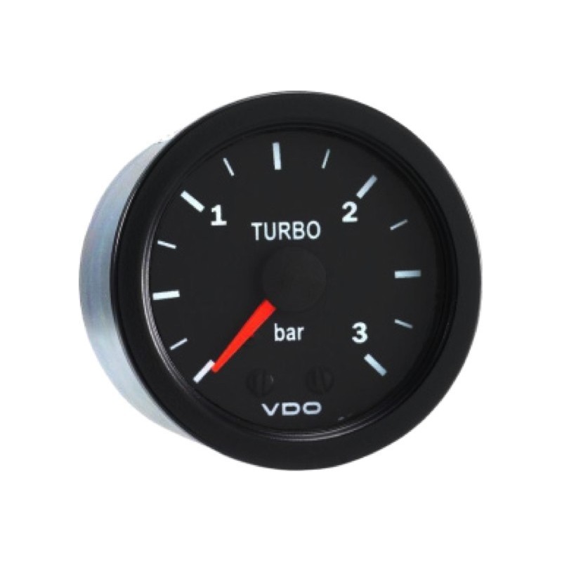 Manomètre VDO Pression Turbo 0-3 Bars Diamètre 52 Mécanique Fond Noir