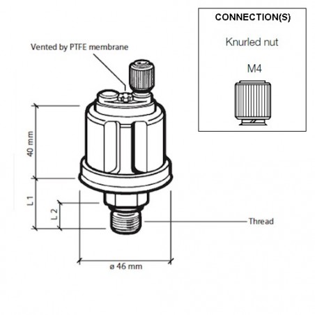 Acheter PDTO 52mm 1/4 filetage BSP 0-180 PSI 0-12 Bar manomètre