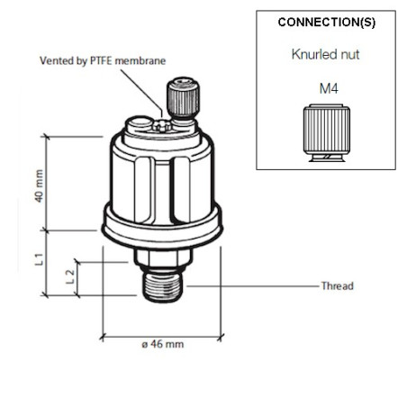 360-081-038-008C VDO Pressure Sensor 0-28 Bar - 1/8-27 NPTF
