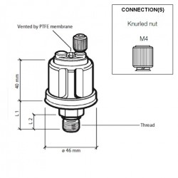 VDO Pressure sender 0-5 Bar - M12