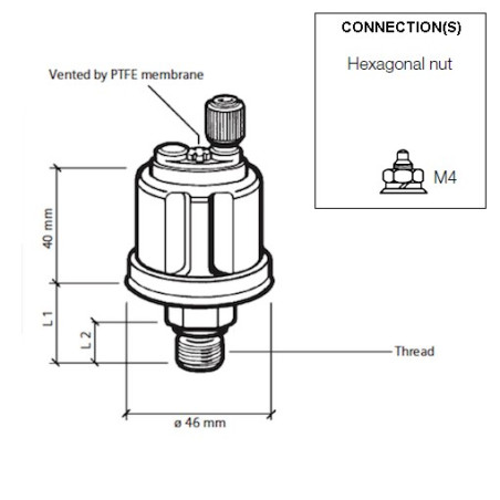 360-081-029-065C VDO Pressure Sensor 0-5 Bar - M14