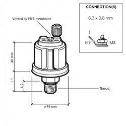 VDO Pressure sender 0-25 Bar - M10