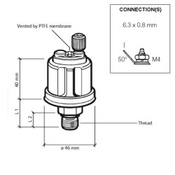 360-081-037-011C VDO Pressure Sensor 0-25 Bar - M10