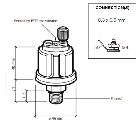 362-081-004-001C VDO Pressure Sensor 0-25 Bar - 1/8-27 NPTF