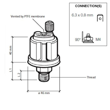 360-081-029-041C VDO Pressure Sensor 0-5 Bar - 1/8-27 NPTF