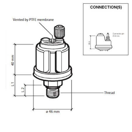 360-081-032-067C VDO Pressure Sensor 0-10 Bar - 1/8-27 NPTF