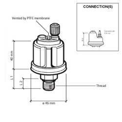360-081-052-003C VDO Pressure Sensor 0-3 Bar - M12