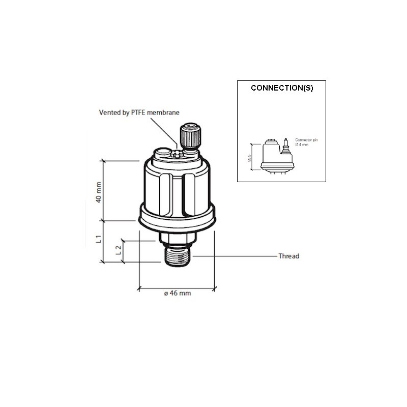 360-081-052-003C VDO Pressure Sensor 0-3 Bar - M12
