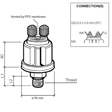 360-081-030-100C VDO Pressure Sensor 0-10 Bar - 1/8-27 NPTF