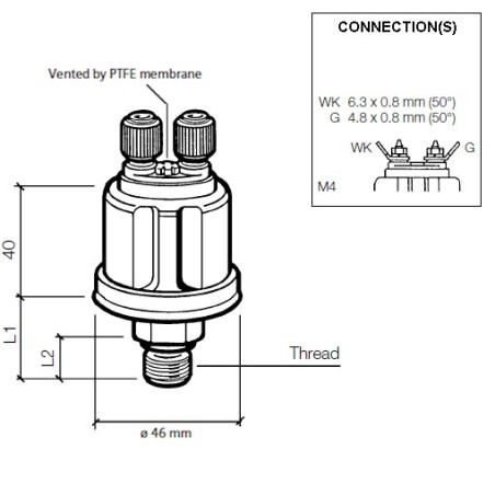 360-081-030-085C VDO Pressure Sensor 0-5 Bar - M18
