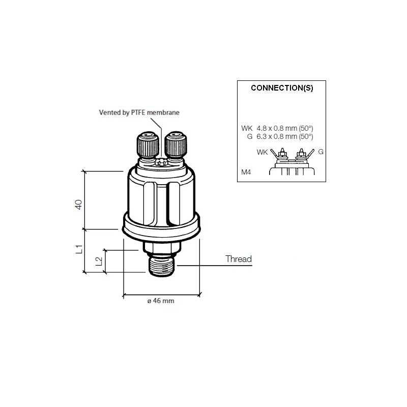 360-081-030-107C VDO Pressure Sensor 0-10 Bar - M16