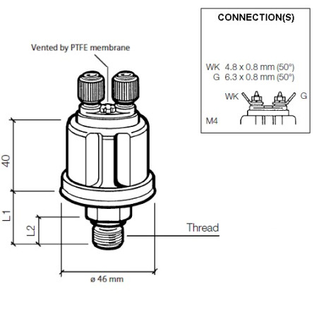 360-081-030-107C VDO Pressure Sensor 0-10 Bar - M16