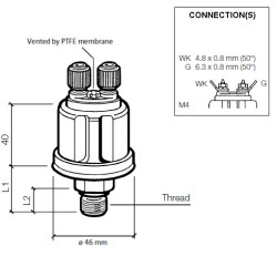 360-081-030-122C VDO Pressure Sensor 0-10 Bar - M18