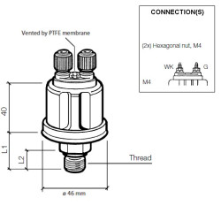 360-081-030-078C VDO Pressure Sensor 0-10 Bar - M14