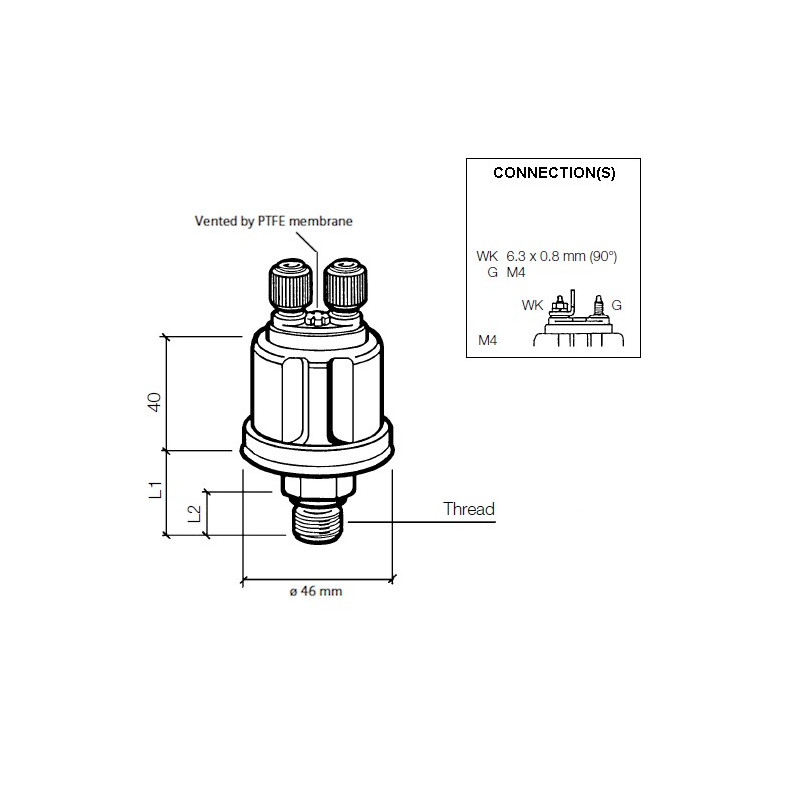 360-081-030-033C VDO Pressure sensor 0-5 Bar - M14