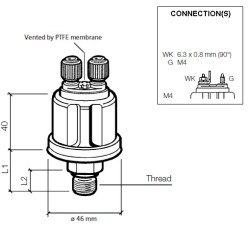 360-081-030-071C VDO Pressure Sensor 0-5 Bar - M14