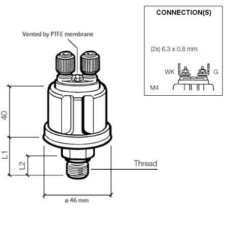 360-081-030-106C VDO Pressure Sensor 0-10 Bar - M10