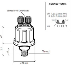 360-081-030-138C VDO Pressure Sensor 0-10 Bar - 1/8-27 NPTF