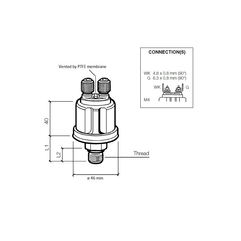 360-081-030-138C VDO Pressure Sensor 0-10 Bar - 1/8-27 NPTF