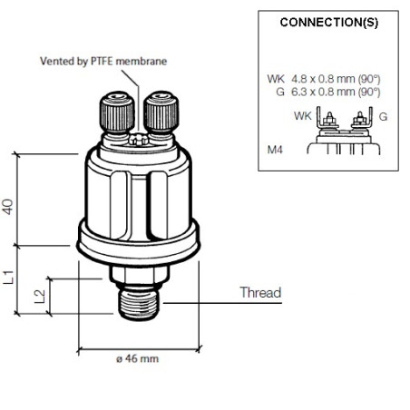 360-081-053-001C VDO Pressure Sensor 0-25 Bar - 1/8-27 NPTF