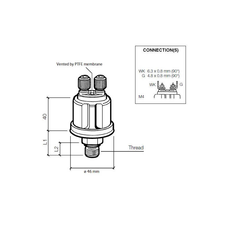 360-081-030-112C VDO Pressure Sensor 0-10 Bar - M10