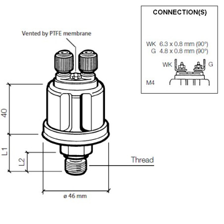 360-081-030-112C VDO Pressure Sensor 0-10 Bar - M10