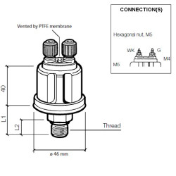 360-081-034-004C VDO Pressure Sensor 0-5 Bar - M18