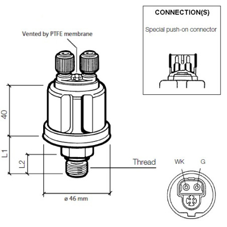 360-081-061-003C VDO Pressure Sensor 0-10 Bar - M14
