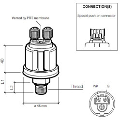 360-081-061-006C VDO Pressure Sensor 0-10 Bar - M12