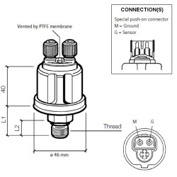 360-081-054-002Z VDO Pressure Sensor 0-30 Bar - M18