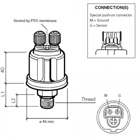 Öldruckanzeige VDO 0-5 bar / mit Chromring-7000 221003
