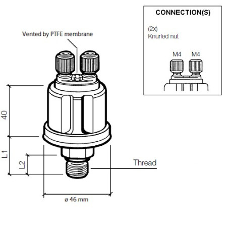360-081-032-008C VDO Pressure Sensor 0-10 Bar - M18