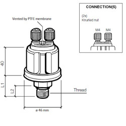 360-081-032-016C VDO Pressure Sensor 0-5 Bar - 1/4-18 NPTF