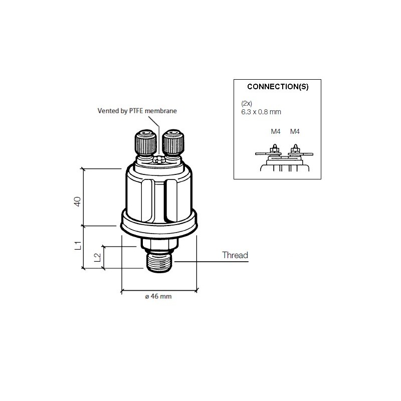 VDO DS Druksensor 0-10 Bar - 1/8-27 NPTF VDO DS Druksensor 0-10 Bar - 1/8-27 NPTF