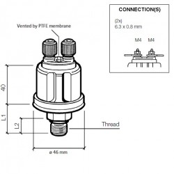 Oil Pressure 5 bar Sender 1/8-27 NPT IR replaces VDO unit 2 post 