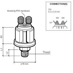 360-081-032-011C VDO Pressure Sensor 0-2 Bar - M12