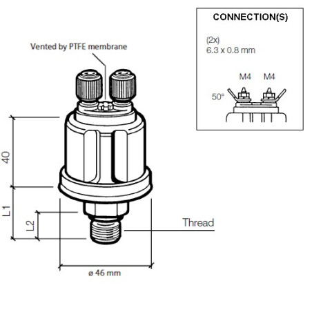 360-081-032-052C VDO Pressure Sensor 0-7 Bar - 1/8-27 NPTF